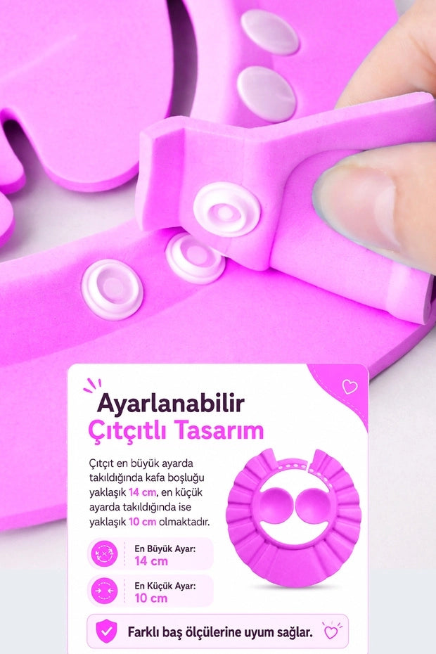 Ayarlanabilir Bebek Duş Başlığı | Göz ve Kulak Su Koruyucu Banyo Şapkası