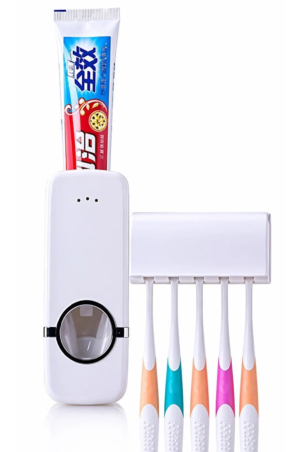 Diş Macunu ve Fırça Tutucu | Duvar Tipi Yapışkanlı Banyo Organizer