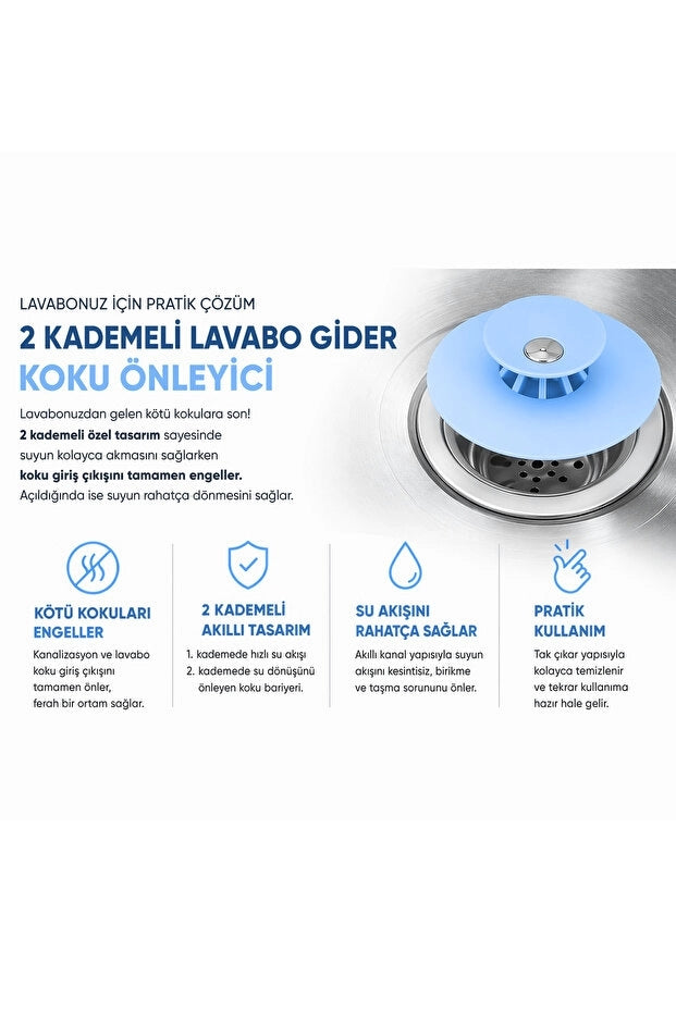 Lavabo ve Küvet Tıkaç Süzgeci | Pratik Esnek Hijyenik Gider Süzgeci