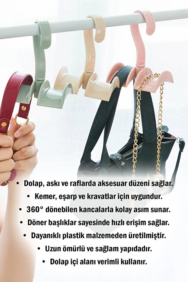 Kemer, Çanta ve Kravat Askısı | Dolap İçi Çoklu Kıyafet Askılığı