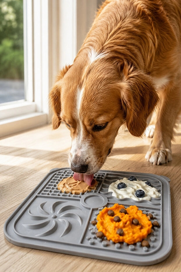 Köpek ve Kedi Yavaş Yeme Kabı ve Yalama Matı | Silikon Mama Matı