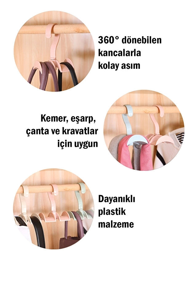 Kemer, Çanta ve Kravat Askısı | Dolap İçi Çoklu Kıyafet Askılığı