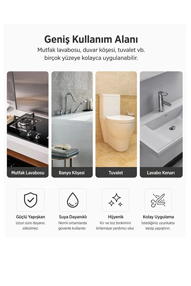 Su Sızdırmaz Derz Dolgu Bant | Mutfak, Lavabo, Klozet ve Duşakabin