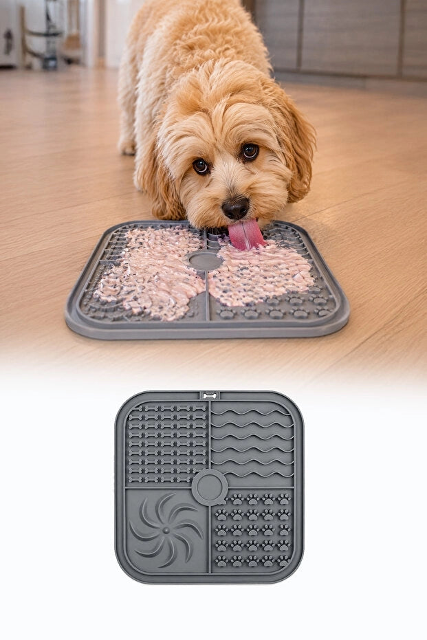 Köpek ve Kedi Yavaş Yeme Kabı ve Yalama Matı | Silikon Mama Matı