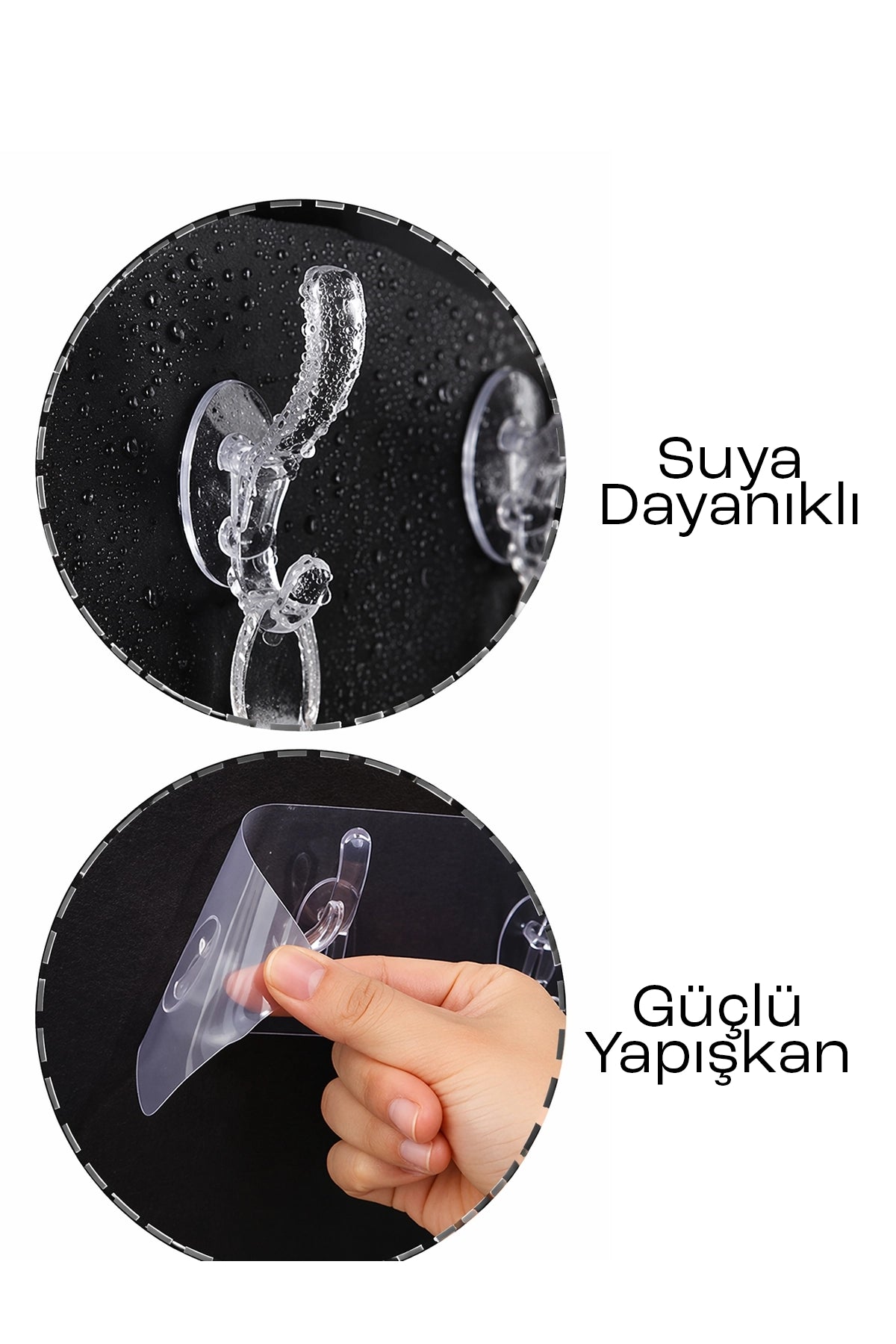 6’lı Şeffaf Yapışkanlı Askı | Delmeden Çok Amaçlı Duvar Askılığı